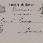 Bayern - Elm Gemünden I Bahnpost-K1 5 Pfg. Ganzsache Burgsinn - Kössen 1893