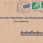 Bizone - Aschaffenburg Miltenberg Zug 3890 apt. Bahnpost-Ra4 Brief 1948