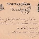 Bayern - Würzburg Nürnberg V Bahnpost-K1 5 Pfg. Ganzsache Fürth 1891