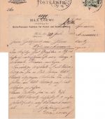 Bayern - Würzburg Nürnberg V Bahnpost-K1 5 Pfg. Ganzsache Fürth 1891