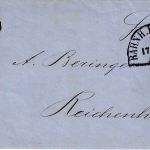 Bayern - 3 Kr. Wappen geschn. Brief oMR 32 Bahnh. Bamberg n. Reichenhall 1868