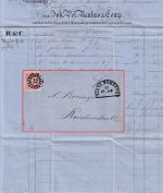 Bayern - 3 Kr. Wappen geschn. Brief oMR 32 Bahnh. Bamberg n. Reichenhall 1868