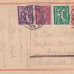 DR-Infla - Treuchtlingen II Würzburg Bahnpost-K1 GA+Zusatz n. Ansbach 1922