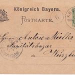 Bayern - Hammelburg Gemünden Bahnpost-K1 5 Pfg. Ganzsache Gräfendorf 1897