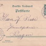 DR - Frankfurt V Würzburg Bahnpost-K1 5 Pfg. K/A Ganzsache Bischofsheim 1898