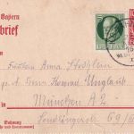 Bayern - Wildfelcken Jossa I Bahnpost-K110 Pfg. GA-Kartenbrief n. München 1916