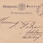 Bayern - Würzburg Bamberg Bahnpost-K1 5 Pfg Ganzsache Schweinfurt - Koblenz 1877
