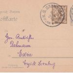 Bayern - Stadtlauringen I Rottershausen Bahnpost-K1 3+2 Pfg Ganzsache 1912
