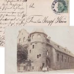 DR - Würzburg V Frankfurt Bahnpost-K1 5 Pfg AK Fechenheim Turnhalle 1913