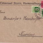 DR - Hammelburg II Gemünden Bahnpost-K1 Brief Hammelburg - Nürnberg 1919