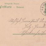 Bayern - Rottenburg Landshut 3 Bahnpost-K1 Karte Obersatzkofen 1909