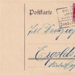 Bayern - Eisenstein Landshut Zug 2086 Bahnpost-Ra4 Karte Regen Ergoldsbach 1919
