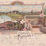 Bayern - Passau Regensburg Bahnpost-K1 Farblitho Plattling (Bahnhof u.a.) 1904
