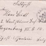 Bayern - Mainburg Wolnzach C2 Bahnpost-K1 Feldpostbrief n. Belgien Mainburg 1916