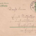Bayern - Riedenburg Ingolstadt C3 Bahnpost-K1 5 Pfg. Ganzsache Riedenburg 1910