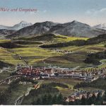 Bayern - Furth i. Wald Vogelperspektive (mit Bahnlinien) farb. AK gelaufen 1930