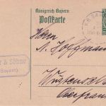 Bayern - Eslarn Weiden C2 Bahnpost-K1 7 1/2 Pfg. Ganzsache Floss 1917