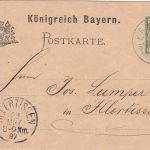 Bayern - Thannhausen Dinkelscherben C Bahnpost-K1 5 Pfg. Ganzsache1897