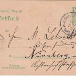 Bayern - Gräfenberg II Erlangen Bahnpost-K1 5 Pfg. Ganzsache Neunkirchen 1906