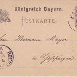 Bayern - Kufstein München III Bahnpost-K1 5 Pfg. Ganzsache Brannenburg 1884