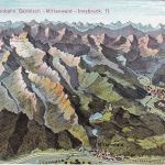 Bayern - Garmisch Mittenwald Innsbruck (Bahnstecke) farb. Felle-AK gelaufen 1913