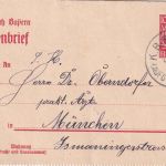 Bayern - Kaufering II Schongau Bahnpost-K1 10 Pfg. GA-Kartenbrief Asch 1917