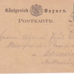 Bayern - München Kufstein I Bahnpost-K1 5 Pfg. Ganzsache Rosenheim Schwerin 1878