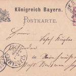 Bayern - München Regensburg II Bahnpost-K1 5 Pfg. Ganzsache n. Stadtamhof 1885