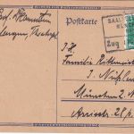DR - Saalfeld (Saale) München Zug 170 Bahnpost-Ra4 Karte Erlangen - München 1927