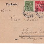 DR-Infla - Traunstein Garching Zg. 47 Bahnpost-K1 Karte Trostberg - München 1923