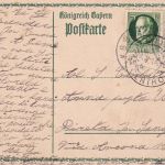 Bayern - Thann Matzbach Haag 3 Bahnpost-K1 GA n. ITALIEN Lengdorf (?) 1914