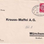 DR - Weilheim Schongau Z. 66 Oval-Bahnpost Brief n. München 1936
