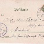 Bayern - Übersee Marquartstein C2 Bahnpost-K1 Karte n. Miesbach 1900