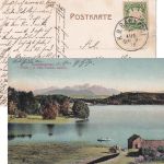 Bayern - Schliersee München Bahnpost-K1 AK Seehamer See n. Starnberg 1908