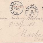 Württemberg - Ulm München Bahnpost-K1 AK Ulm - Miesbach 1899