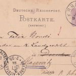 DR - München Nürnberg IV Bahnpost-K1 5 Pfg. Ganzsache/A-Teil n. Dresden 1884