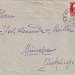 Bayern - München Bayrischzell Bahnpost-K1 Brief Fischhausen - München 1916