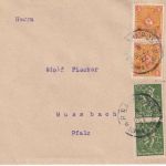 DR-Infla - Türkheim I Gessertshausen Bahnpost-K1 Brief n. Mussbach 1922