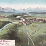 Bayern - Schongau Peiting Eisenbahnlinie farb. Felle-AK gelaufen Schongau 1910