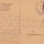 DR-Infla - Wemding I Nördlingen Bahnpost-K1 AK Wildbad Wemding - Cham 1921