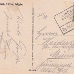 DR - Lindau München Zug 857/- apt. Bahnpost-Ra4 AK Immenstadt - München 1924