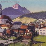 Bayern - Augsburg I Weilheim Bahnpost-K1 AK Mittenwald - Berlin 2.4.1920