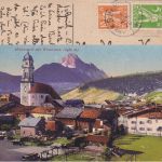 Bayern - Augsburg I Weilheim Bahnpost-K1 AK Mittenwald - Berlin 2.4.1920
