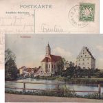 Bayern - Krumbach IV Günzburg Bahnpost-K1 AK Krumbach n. ÖSTERREICH 1909
