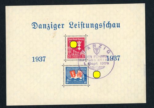 Danzig Block Nummer 3 gestempelt