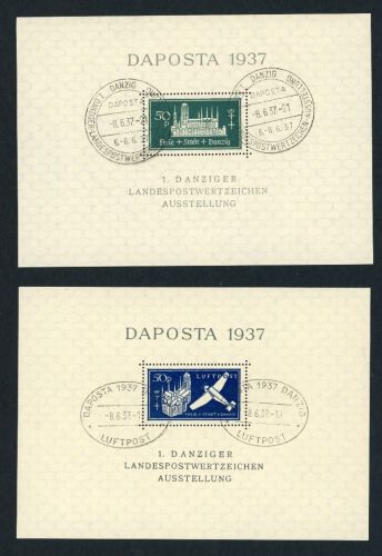 Danzig Block Nummer 1a + 2a gestempelt Sonderstempel