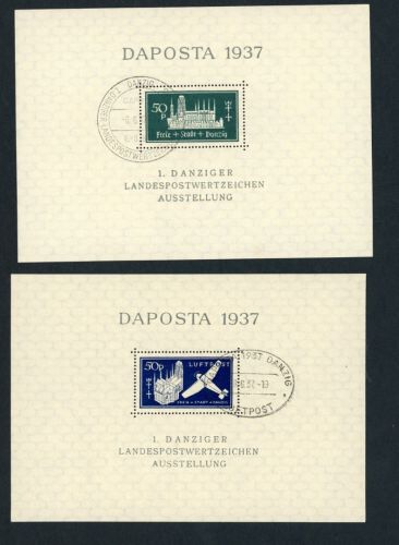 Danzig Block Nummer 1a + 2a gestempelt Sonderstempel