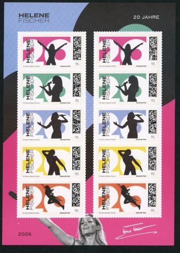 Dt.Post Limitierte Sonderedition "20 Jahre Helene Fischer" - Silhouette 10x0,95