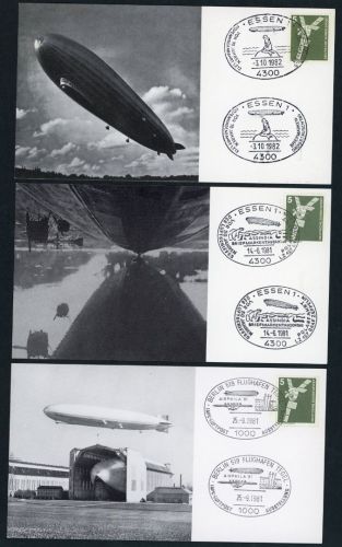 Bund 3 Sonder Motivkarten Luftschiff / Zeppelin