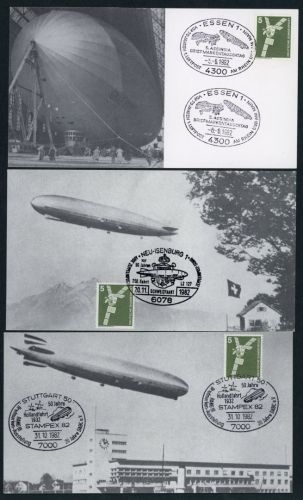 Bund 3 Sonder Motivkarten Luftschiff / Zeppelin